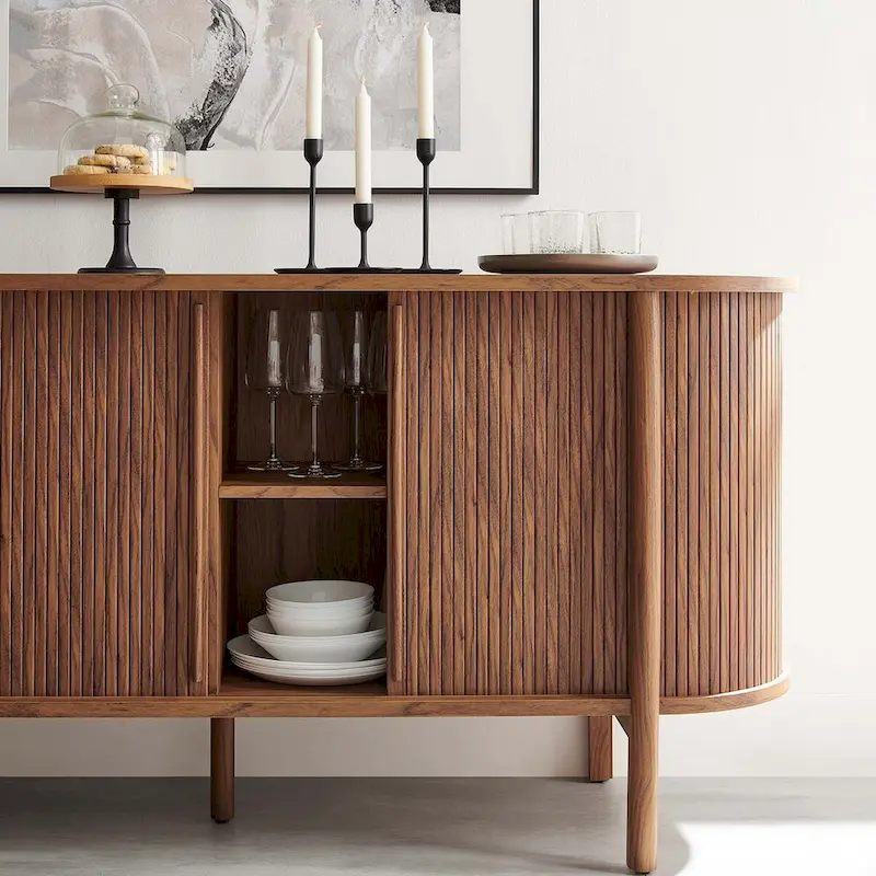 Enfilade incurvée cannelée de 160 cm