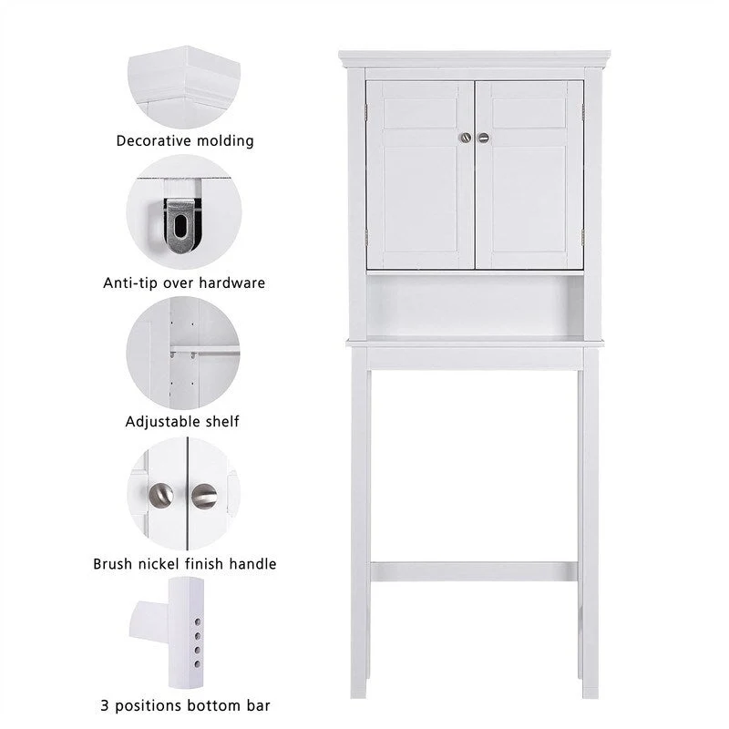 Meuble de rangement pour toilettes – 7,87P x 27,36L x 65H