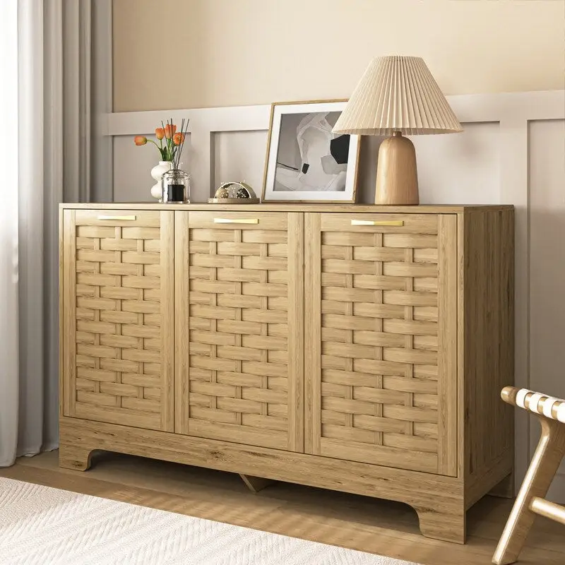 Meuble de Rangement Bar à Café Ferme Buffet avec Étagère Réglable pour Cuisine, Salle de Bain, Entrée - 3 Portes