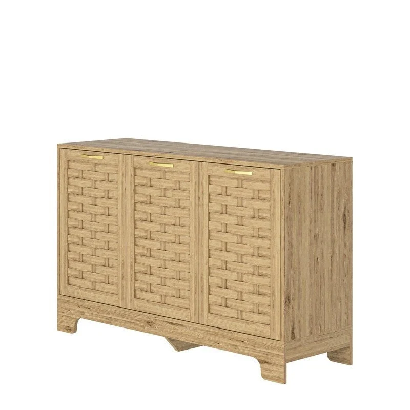 Meuble de Rangement Bar à Café Ferme Buffet avec Étagère Réglable pour Cuisine, Salle de Bain, Entrée - 3 Portes