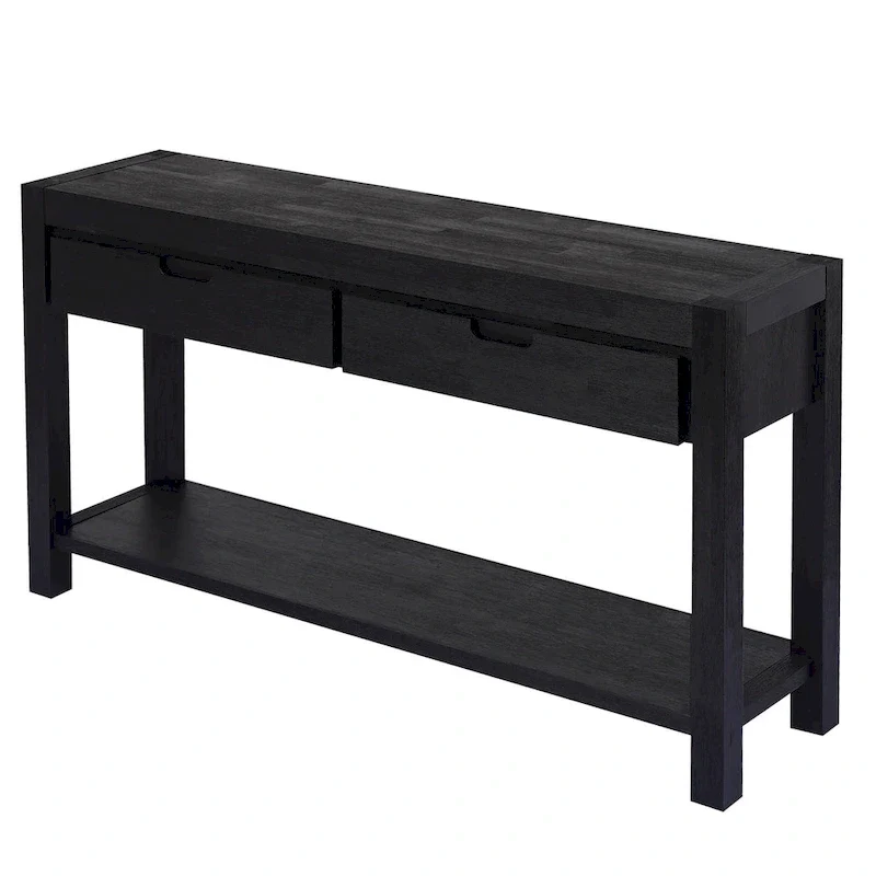 Console d'entrée pour couloir et salon avec 2 tiroirs et 1 étagère