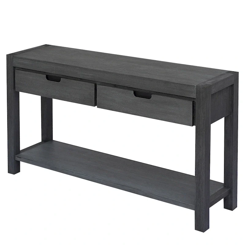 Console d'entrée pour couloir et salon avec 2 tiroirs et 1 étagère