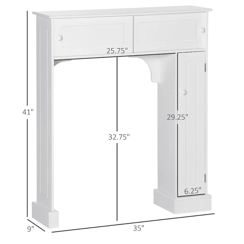 Meuble de rangement de salle de bain autoportant à placer au-dessus des toilettes
