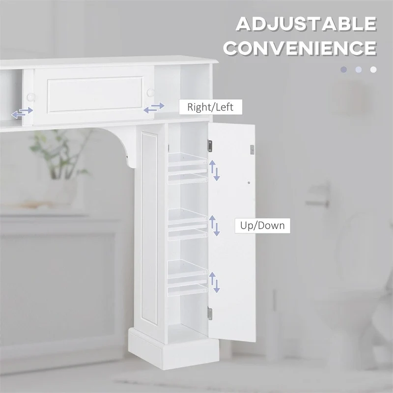 Meuble de rangement de salle de bain autoportant à placer au-dessus des toilettes