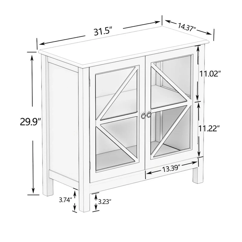 Meuble haut de cuisine avec portes vitrées doubles
