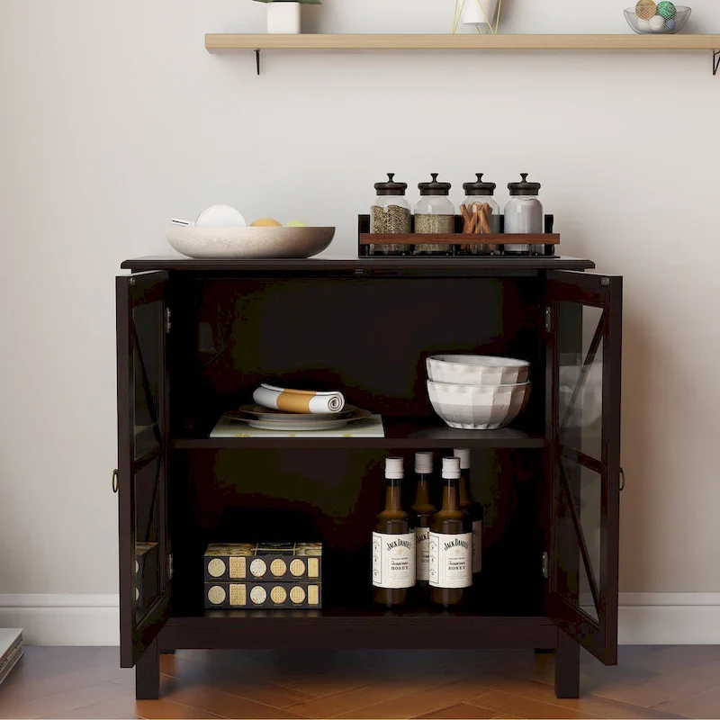 Meuble haut de cuisine avec portes vitrées doubles