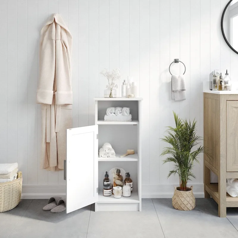Meuble de salle de bain moderne avec porte à fermeture magnétique et 3 étagères