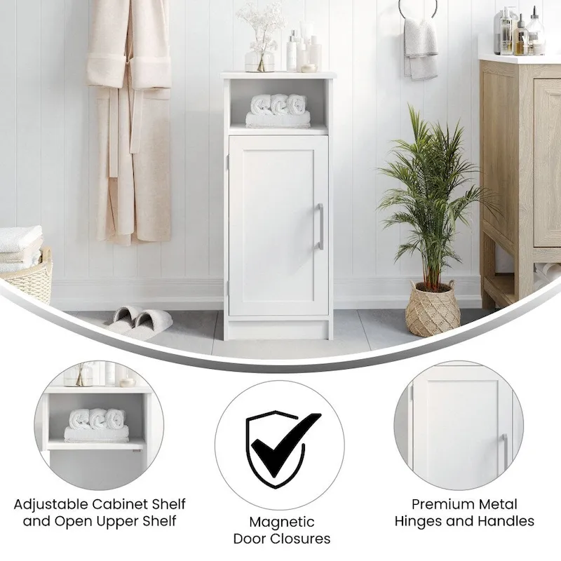 Meuble de salle de bain moderne avec porte à fermeture magnétique et 3 étagères