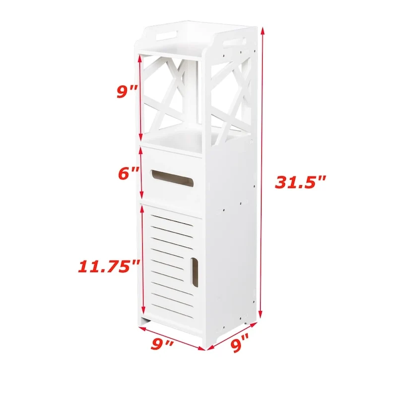 Meuble de rangement de salle de bain à 3 niveaux sur pied