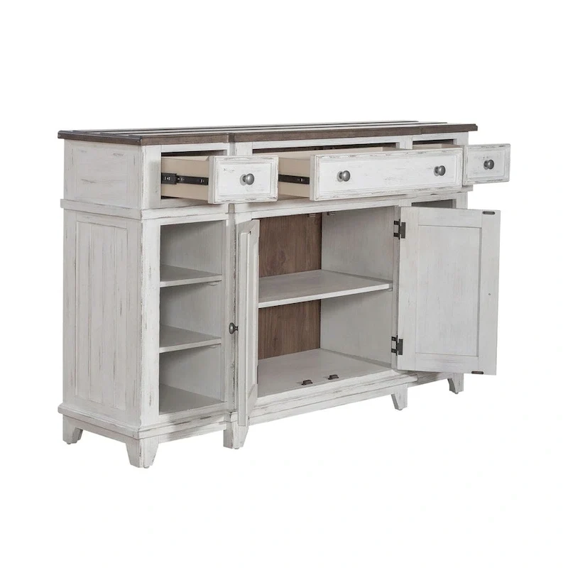 Bahut de service en blanc ou gris vieilli
