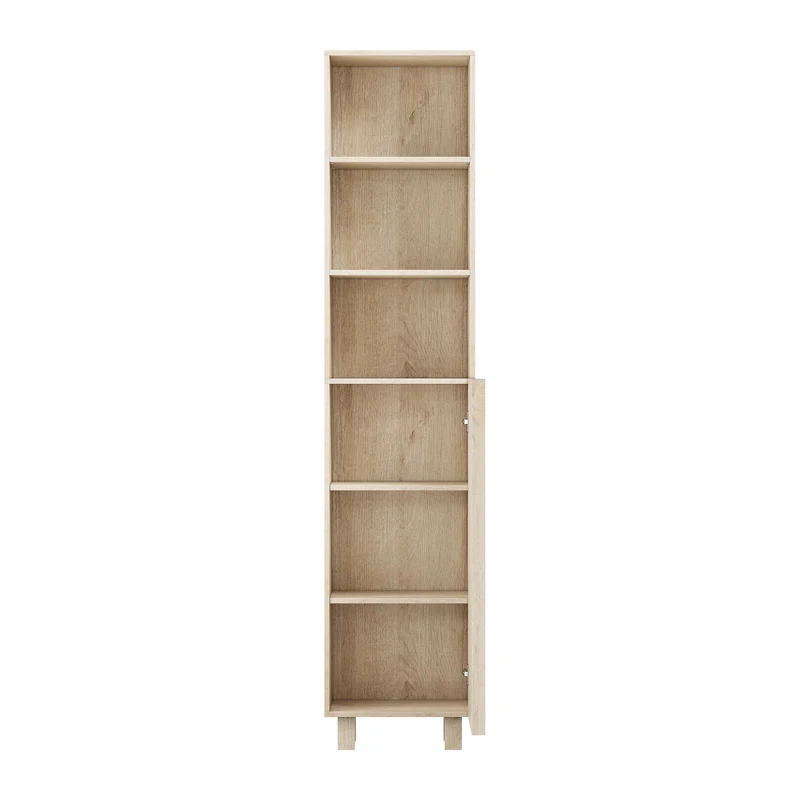 Armoire de salle de bain effet chêne rangement ouvert et porte 162,5cm VELVETSIDEBOARD