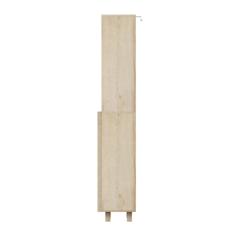 Armoire de salle de bain effet chêne rangement ouvert et porte 162,5cm VELVETSIDEBOARD