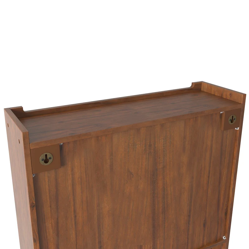 Armoire de toilette bois massif et en verre double portes avec porte-serviettes VINTAGEBARART