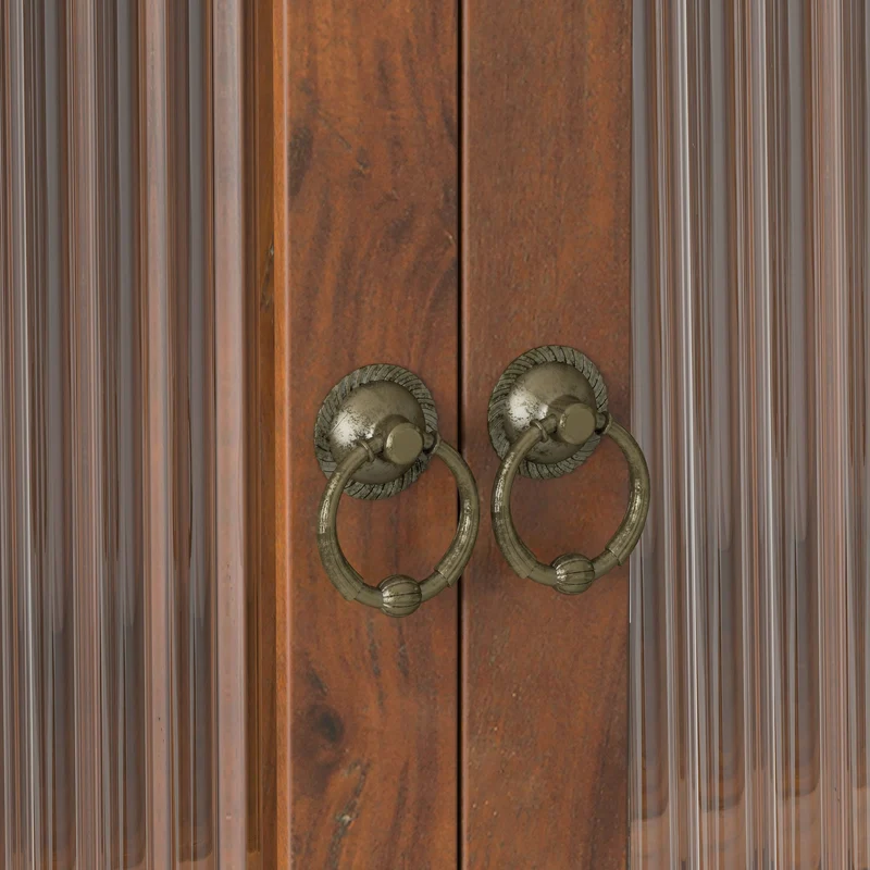 Armoire de toilette bois massif et en verre double portes avec porte-serviettes VINTAGEBARART