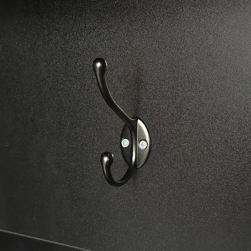 Unequivalent Vestiaire d’Entrée 120x40x190 cm Noir MDF avec Banc, Patères et Range-Chaussures