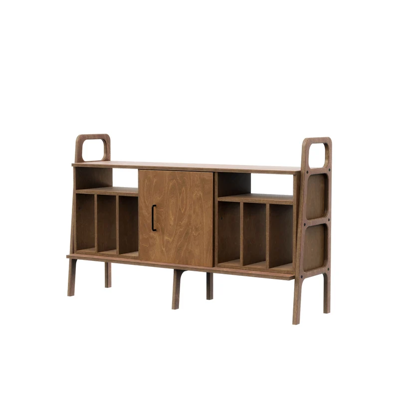 Vinyl Record Credenza · Two Vinyl Bays & Cabinet · 143 cm
