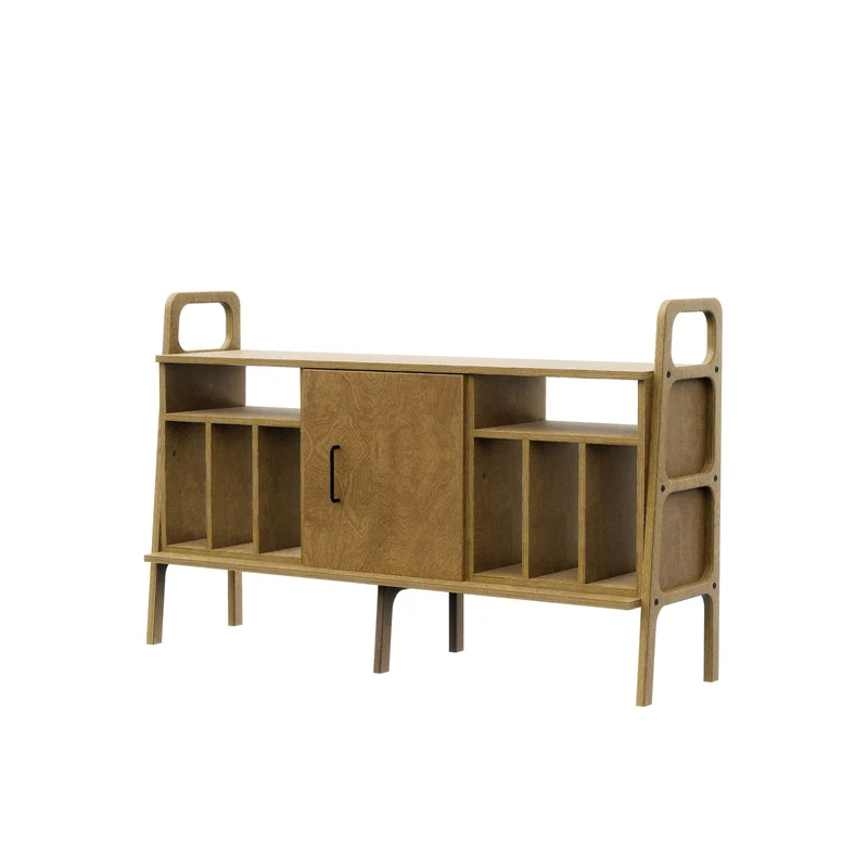 Vinyl Record Credenza · Two Vinyl Bays & Cabinet · 143 cm