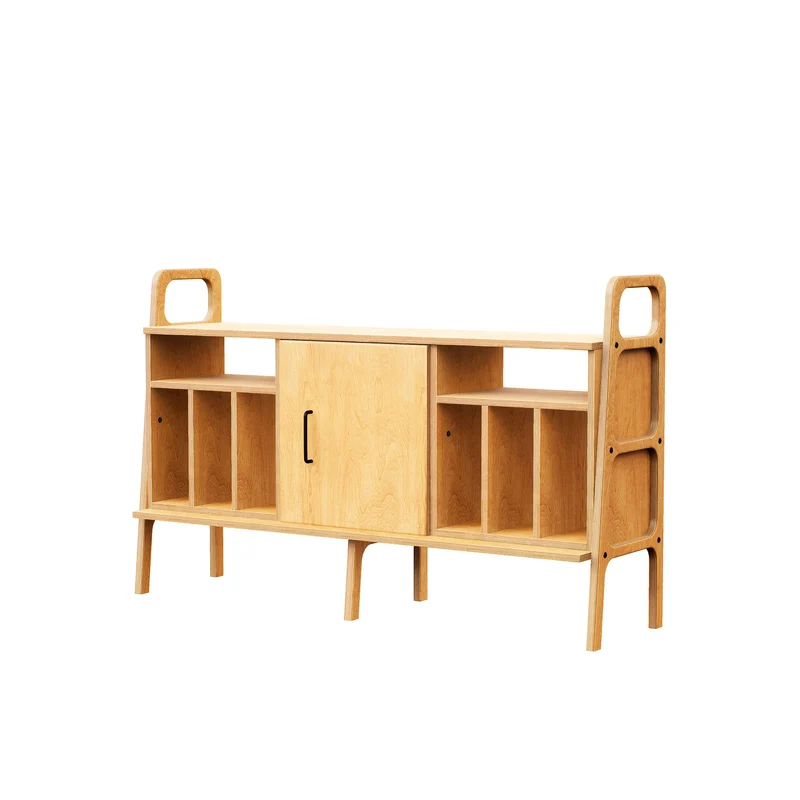 Vinyl Record Credenza · Two Vinyl Bays & Cabinet · 143 cm