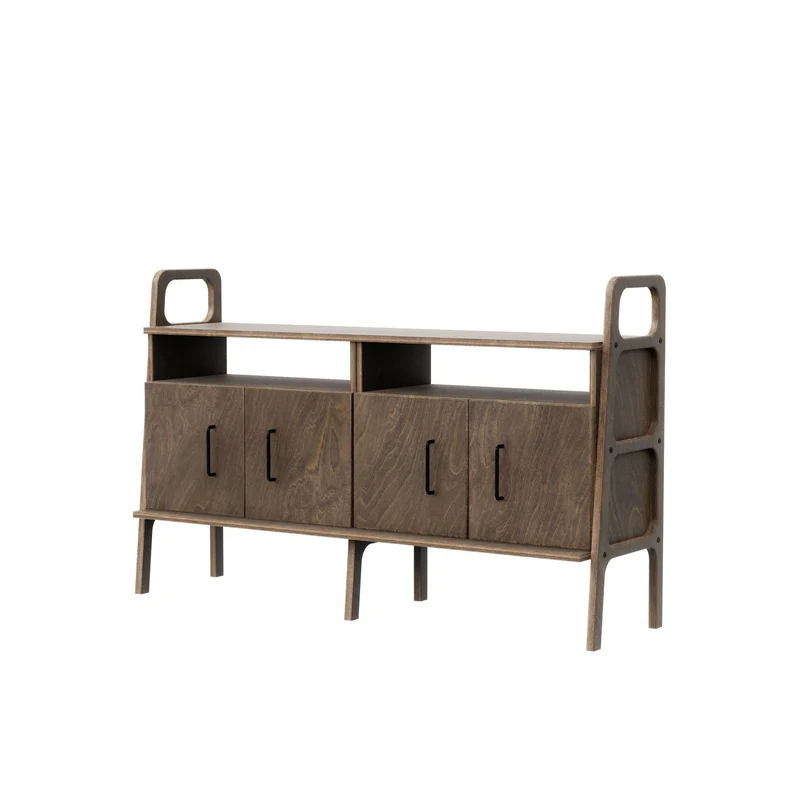 Mid-Century Credenza · Two Open Cabinets · 143 cm