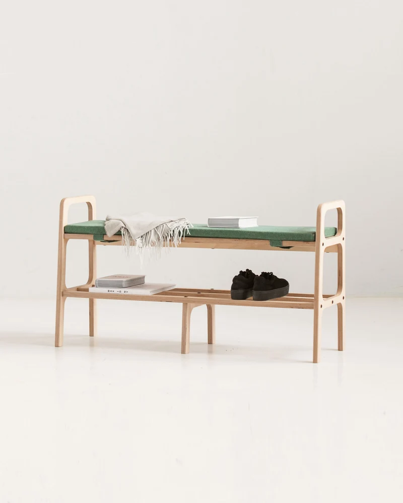 Long Entryway Bench with Cushion · 120–150 cm