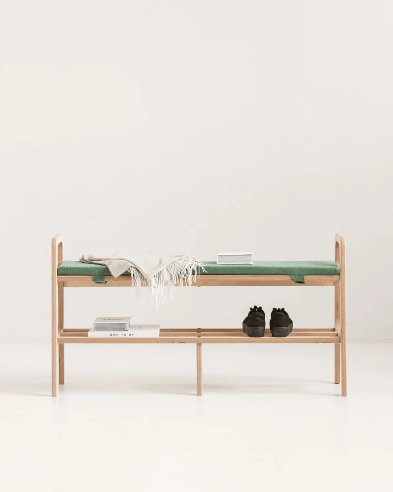 Long Entryway Bench with Cushion · 120–150 cm