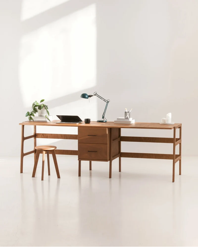 Mid-Century Two Person Desk · 220 cm