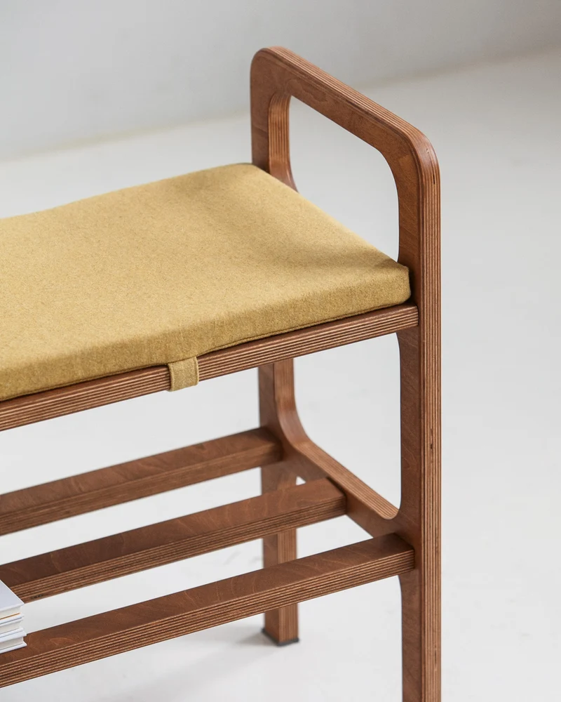 Shoe Bench with Cushion · Straight Legs