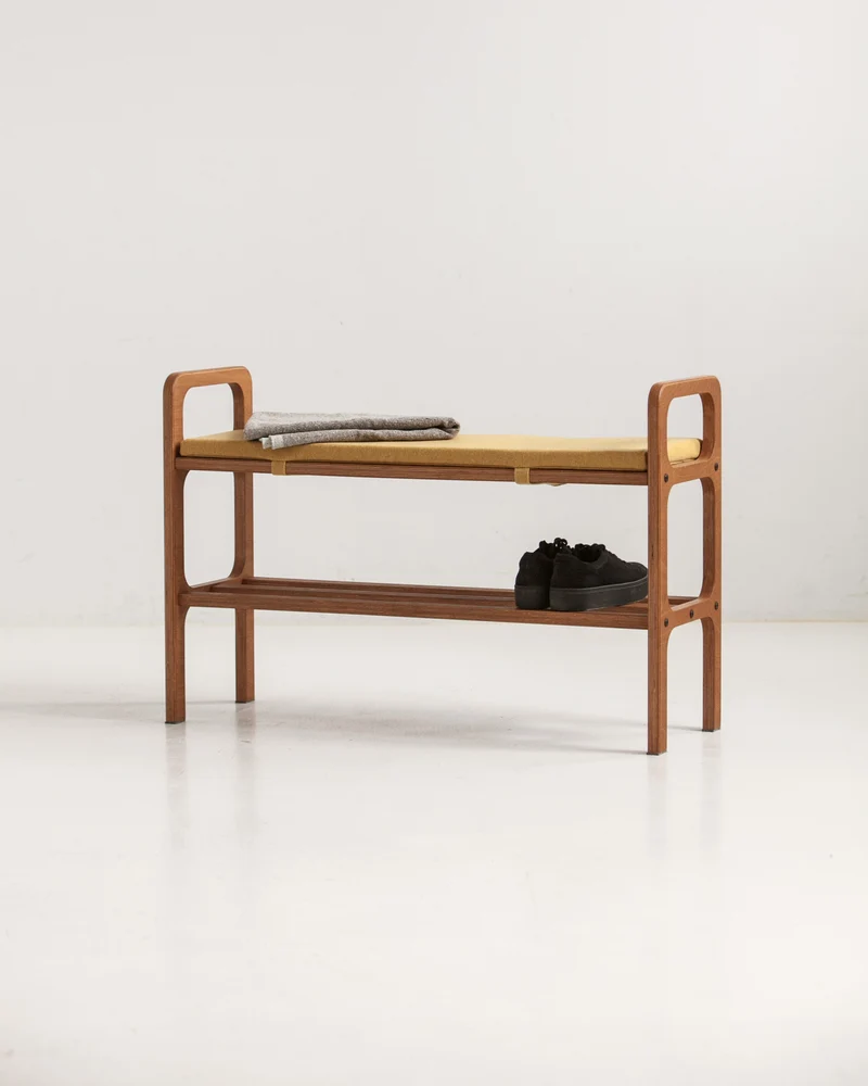 Shoe Bench with Cushion · Straight Legs