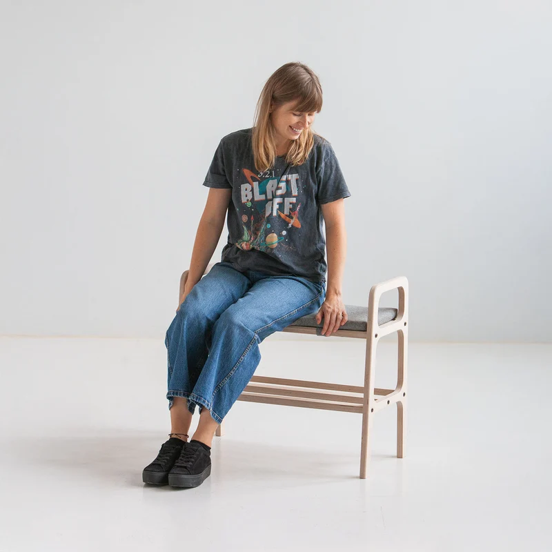 Japandi Shoe Bench with Cushion
