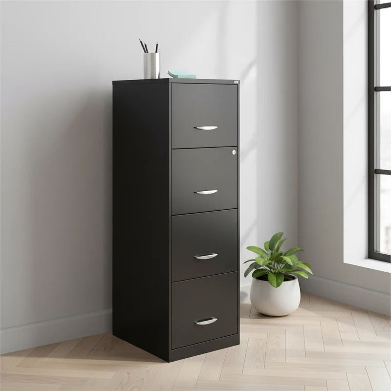 Classeur vertical 4 tiroirs de 45 cm de profondeur, anthracite