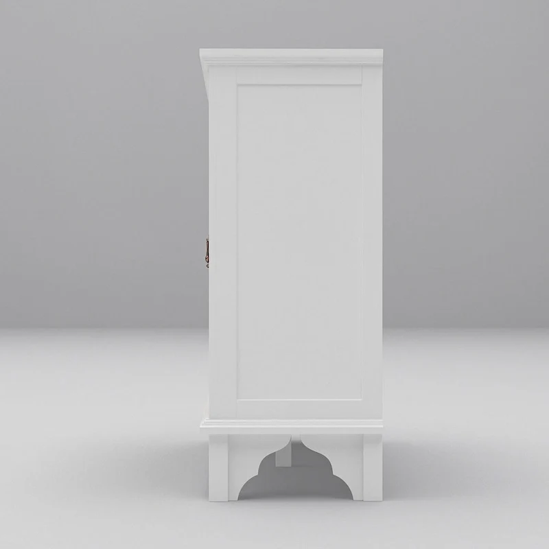 Meuble de salle de bain en bois sculpté Meuble d'appoint Buffet Verre acrylique