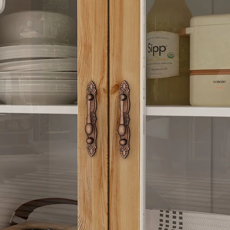 Meuble de salle de bain en bois sculpté Meuble d'appoint Buffet Verre acrylique