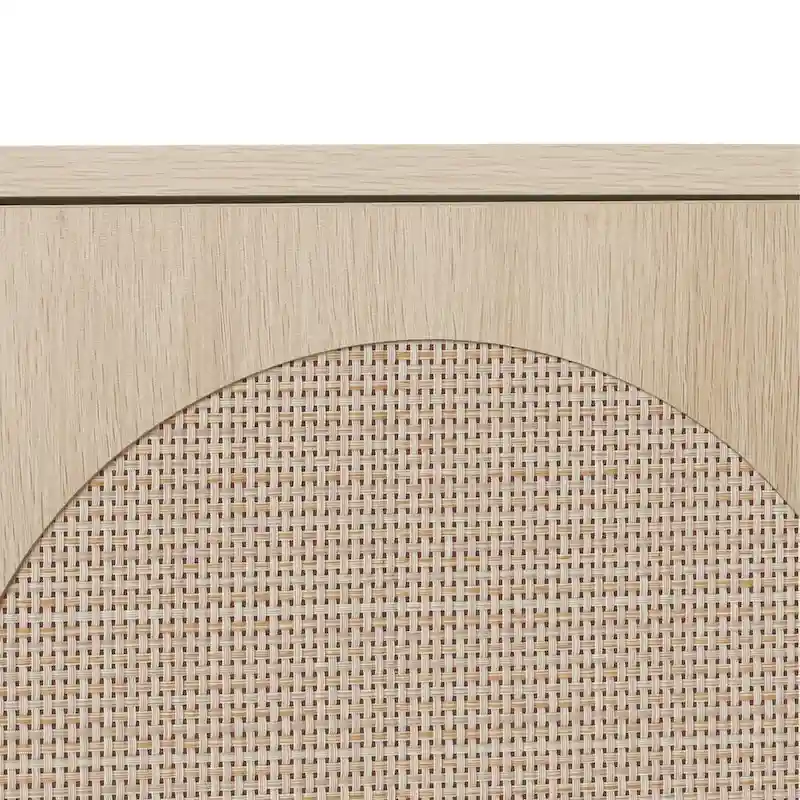Meuble d'angle autoportant avec porte en rotin