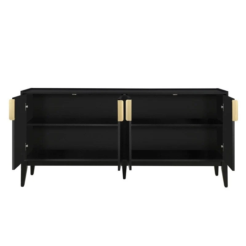 Buffet de rangement Armoire en bois avec 4 portes pour Couloir, Entrée, Salon, Chambre, Étagère réglable