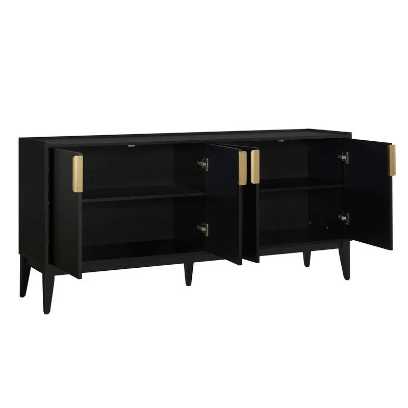 Buffet de rangement Armoire en bois avec 4 portes pour Couloir, Entrée, Salon, Chambre, Étagère réglable