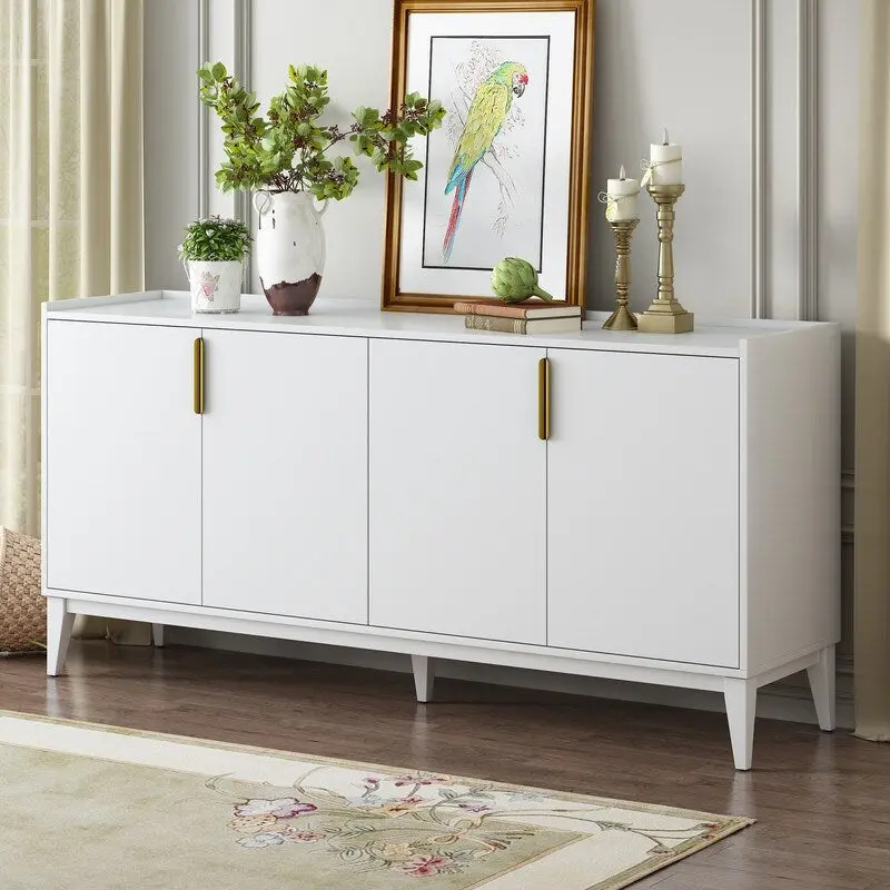 Buffet de rangement Armoire en bois avec 4 portes pour Couloir, Entrée, Salon, Chambre, Étagère réglable