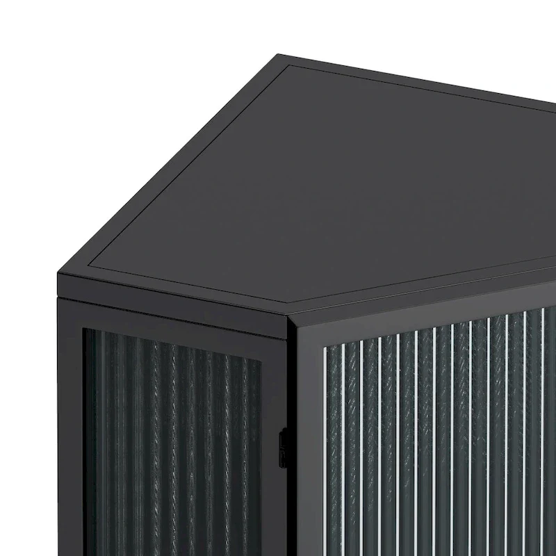 Meuble d'angle de sol en métal avec étagère réglable H 31,5 po