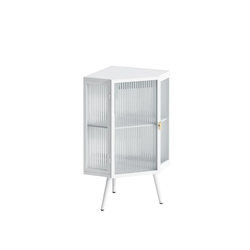 Meuble d'angle de sol en métal avec étagère réglable H 31,5 po