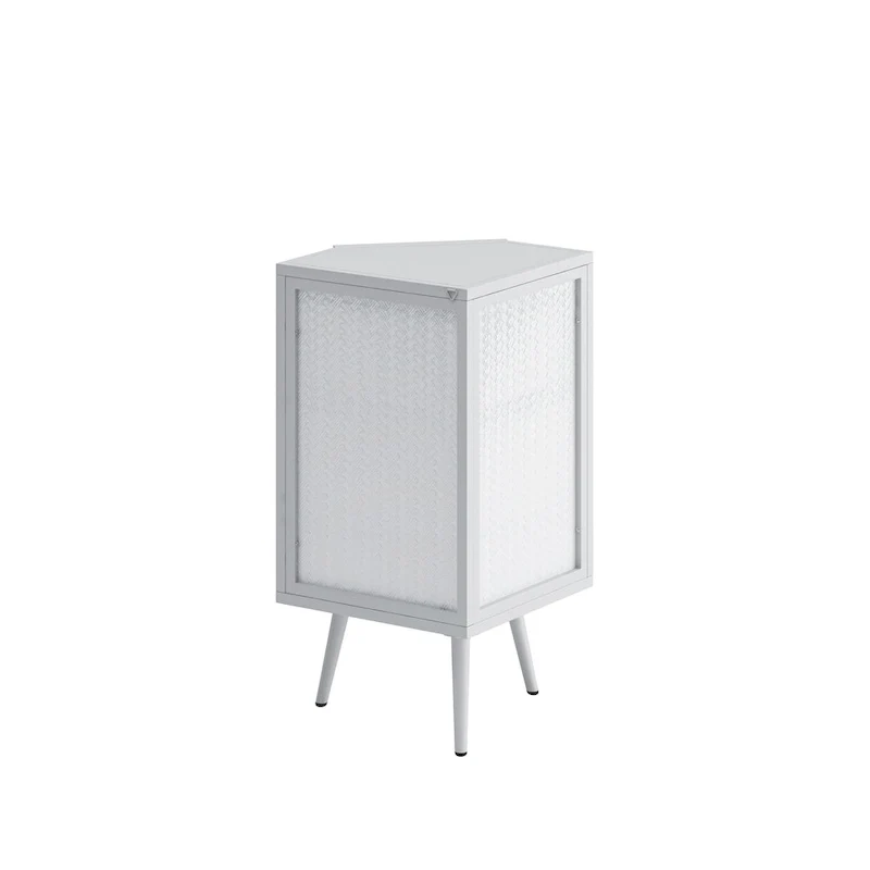 Meuble d'angle de sol en métal avec étagère réglable H 31,5 po