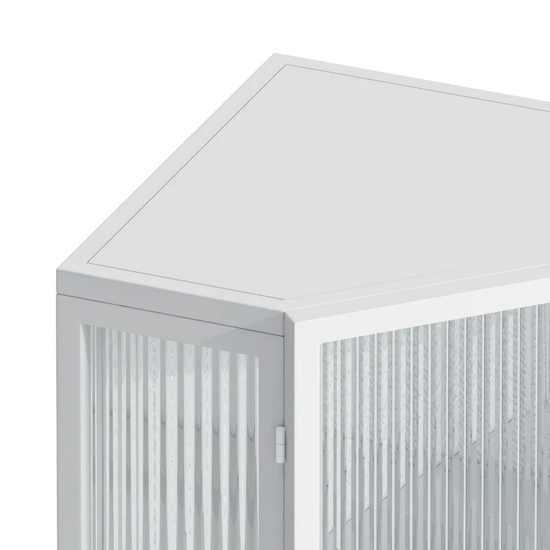 Meuble d'angle de sol en métal avec étagère réglable H 31,5 po