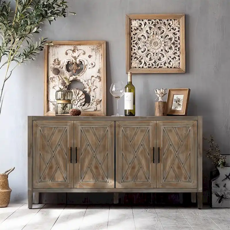 Buffet en bois à 4 portes