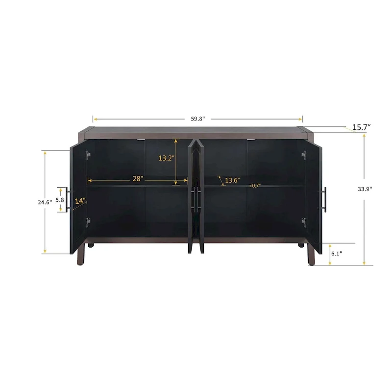 Buffet en bois à 4 portes