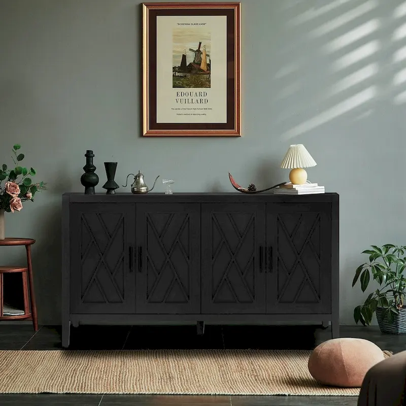Buffet en bois à 4 portes