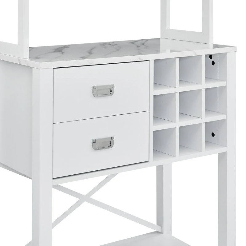 Buffet de 81 cm en bois avec casier à vin – Peut contenir jusqu'à 9 bouteilles