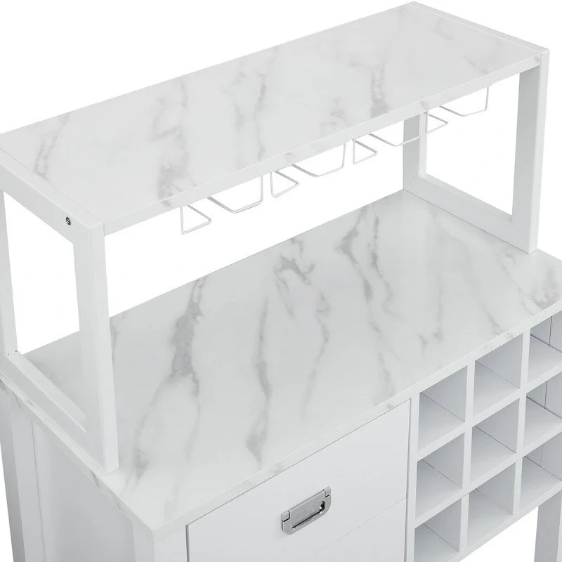 Buffet de 81 cm en bois avec casier à vin – Peut contenir jusqu'à 9 bouteilles