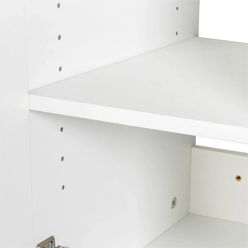 Meuble de rangement mural empilable en bois, blanc