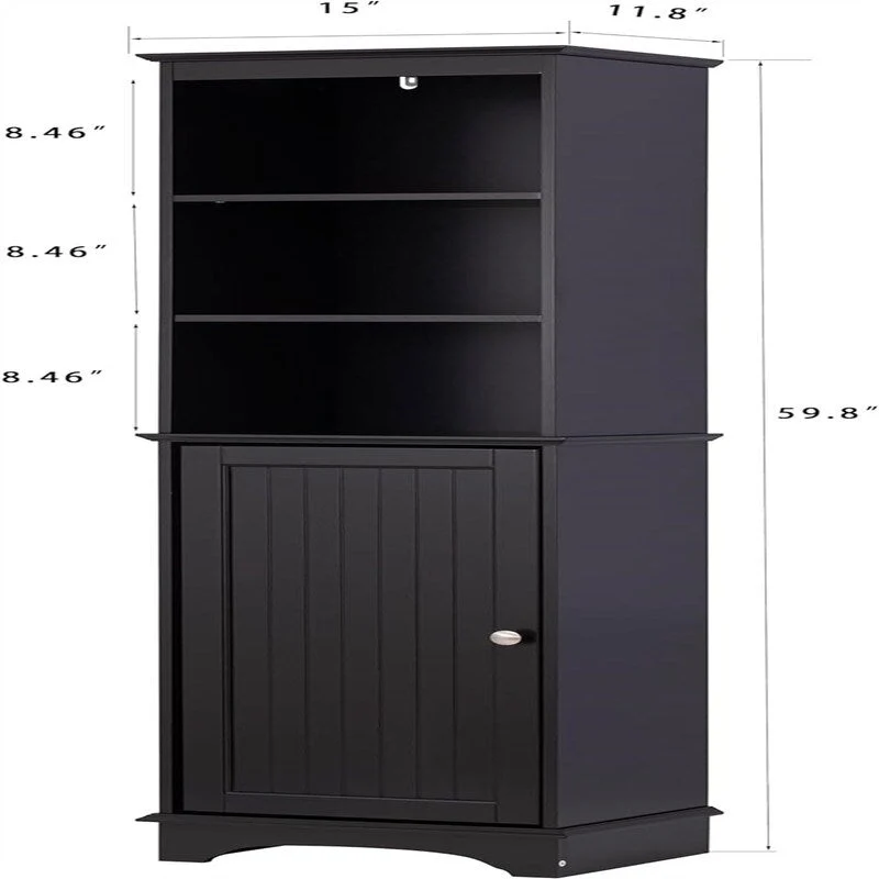 Meuble de rangement autoportant avec trois étagères – 30P x 38L x 152H cm