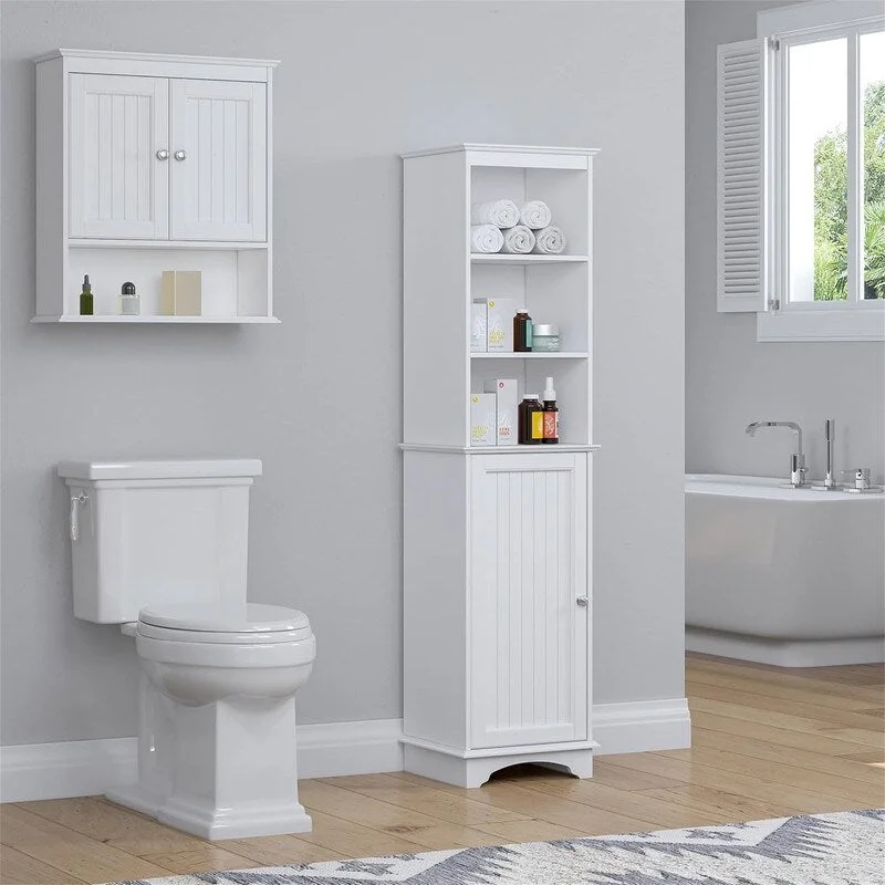 Meuble de rangement autoportant avec trois étagères – 30P x 38L x 152H cm