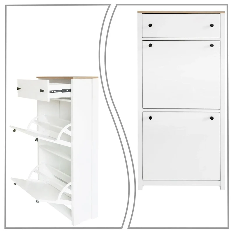 Meuble à chaussures en bois au design minimaliste moderne