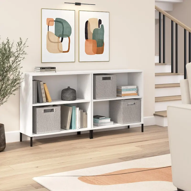 Organisateur de rangement de bibliothèque à 2 étagères